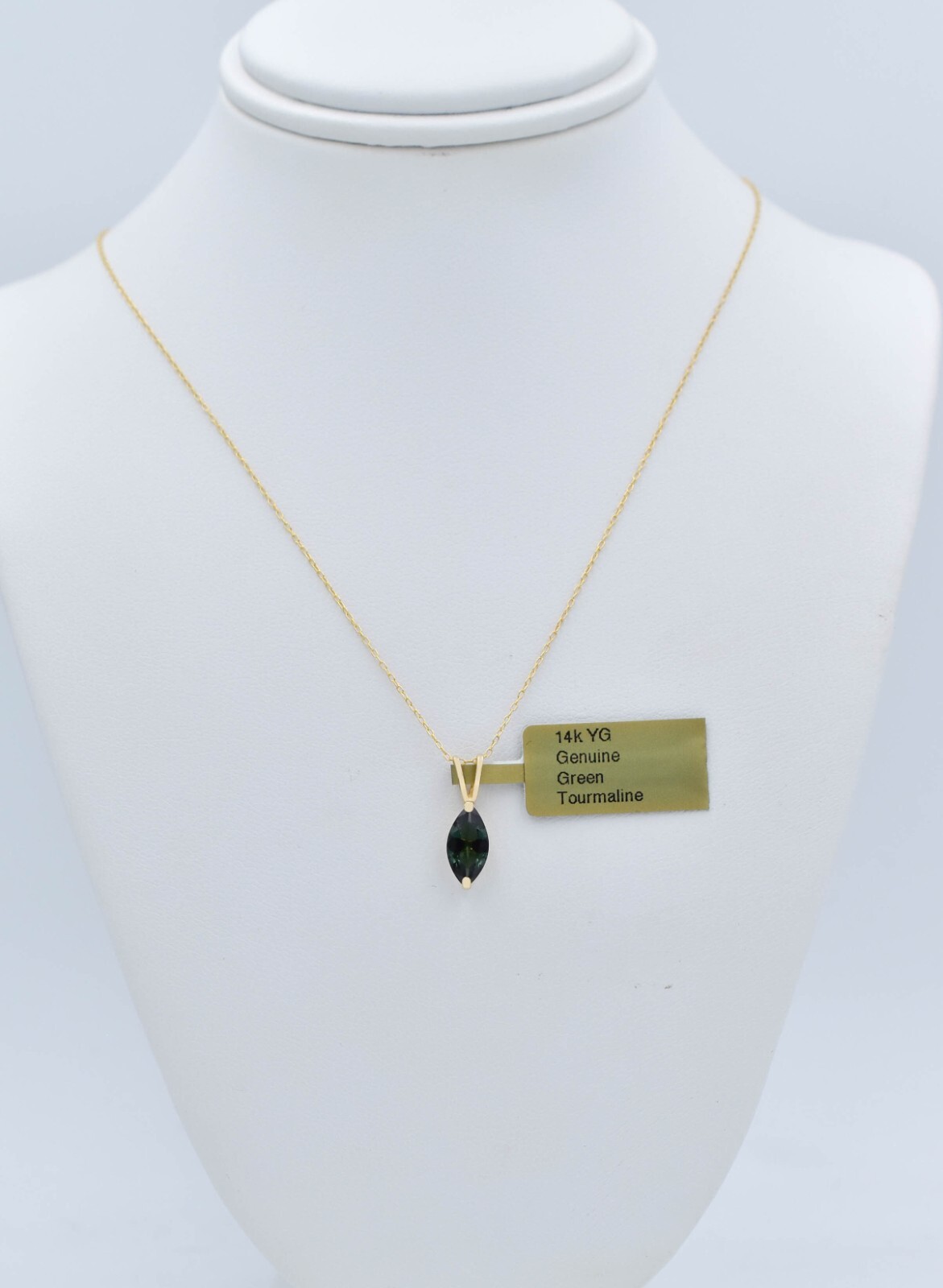 GENUINE 1.26 Cts GREEN TOURMALINE PENDANT 14k YELLOW GOLD – Free Appraisal