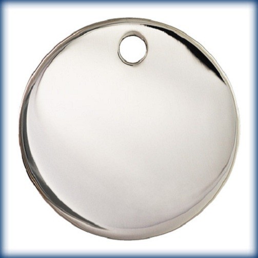 17mm Engravable Round Disc Charm Pendant High Polish 925 Sterling Silver 2.7gr