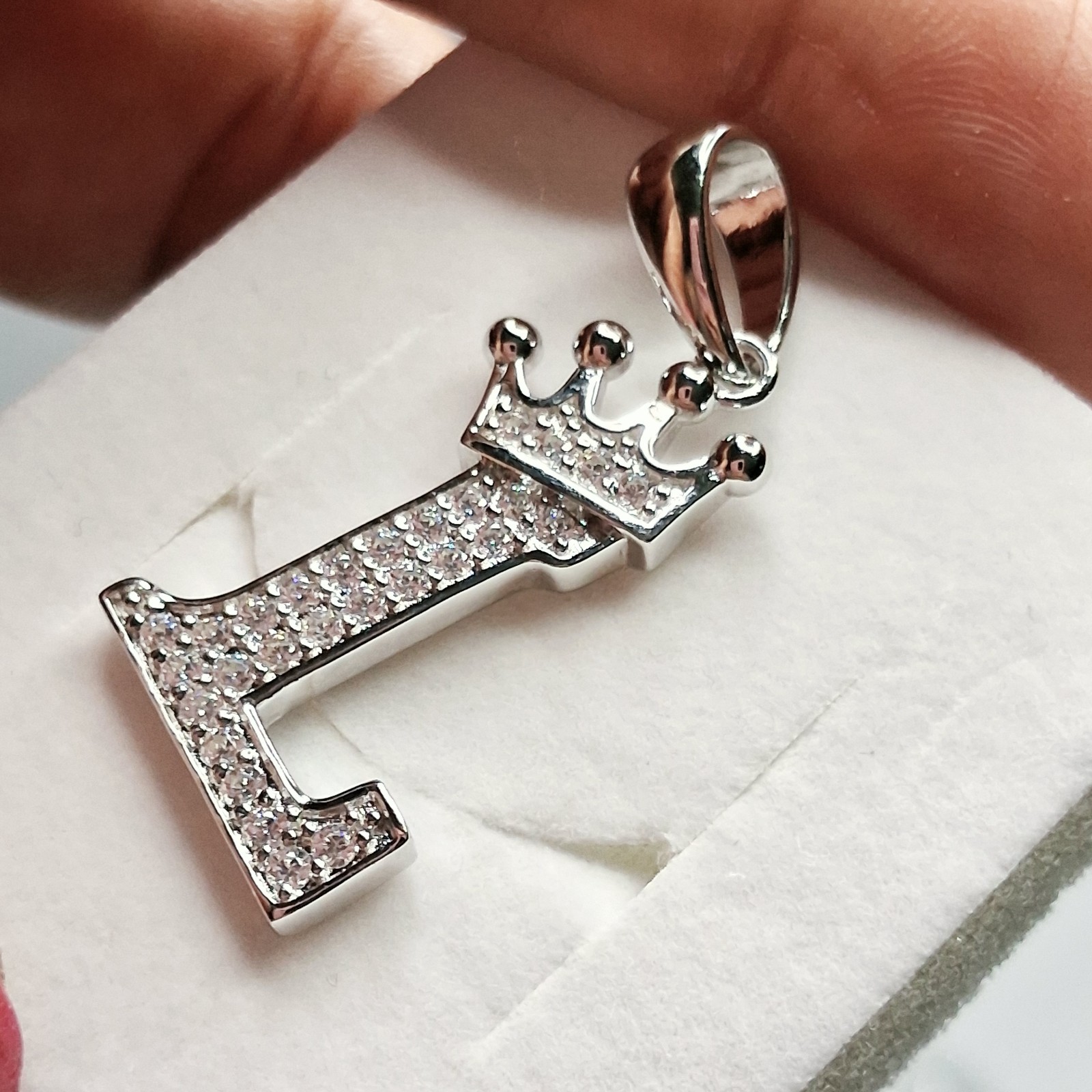 Initial Paper Clip Necklace in Sterling Silver 18″ With Letter L