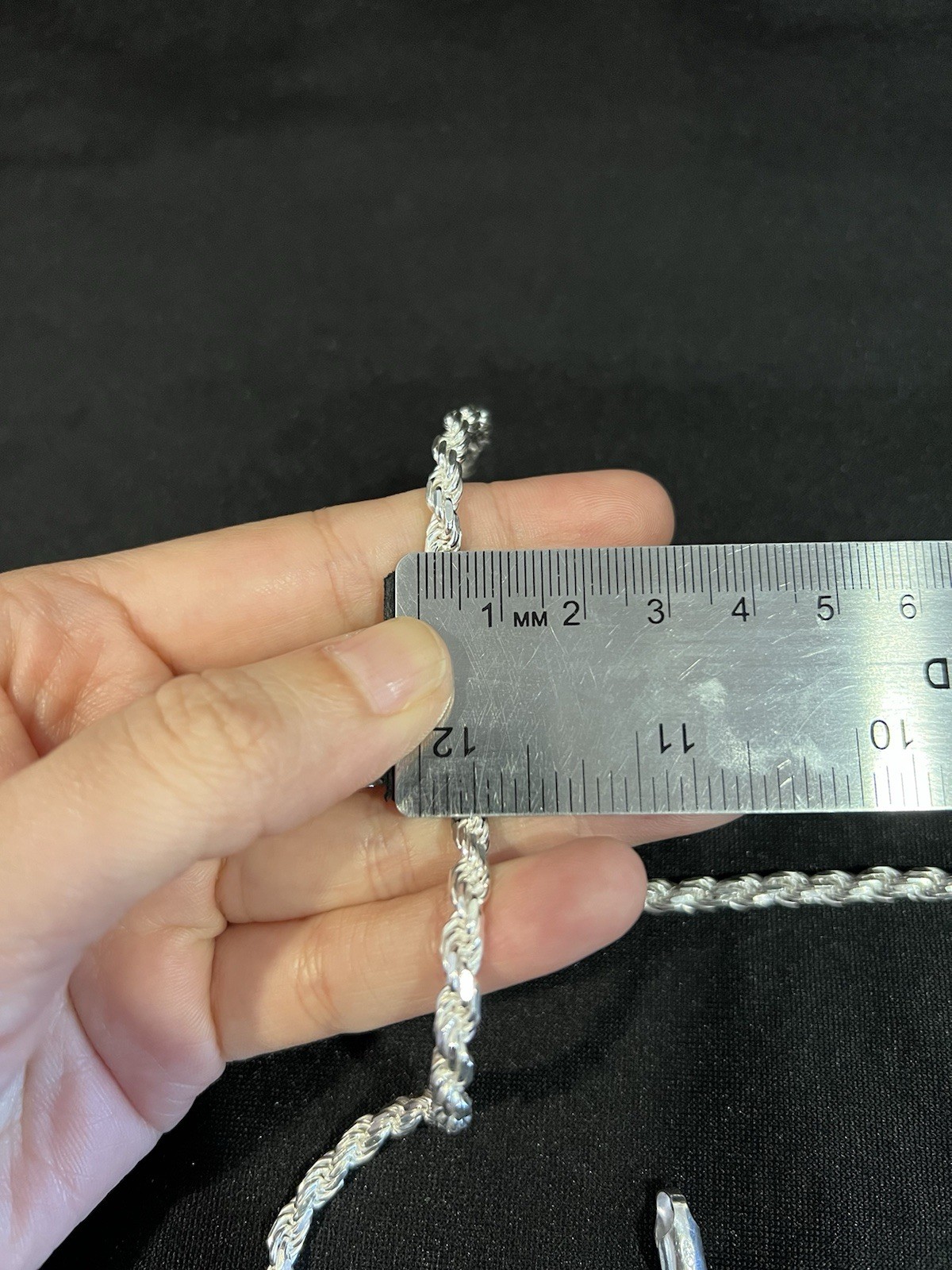 .925 Sterling Silver Men’s Male Women Twisted Rope Choker Chain Necklace 18″