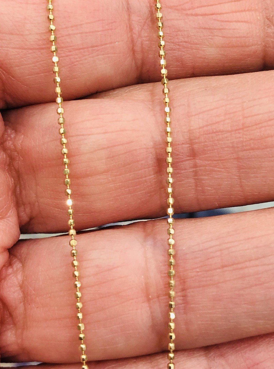 14KT YELLOW ROSE WHITE GOLD NECKLACE SIZE 17” LONG WEIGHT 3.2g NEW