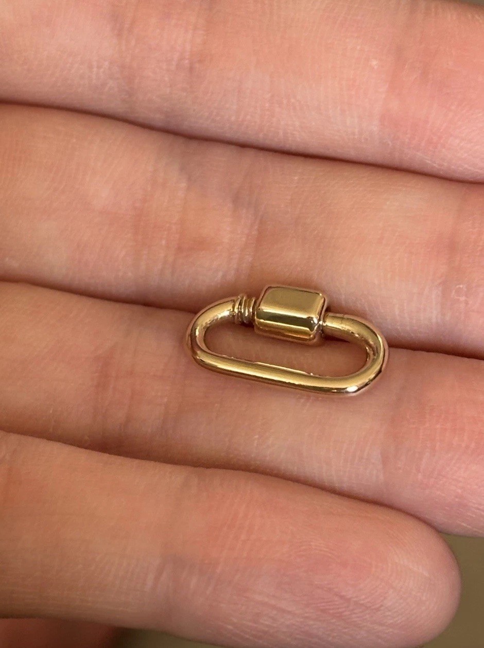 Authentic Marla Aaron 14k Yellow Gold Babylock Charm Holder Connector Carabiner