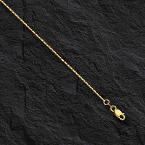 14k Yellow Gold 24″ Classic Box Link Pendant Chain/Necklace 0.7mm 2 grams