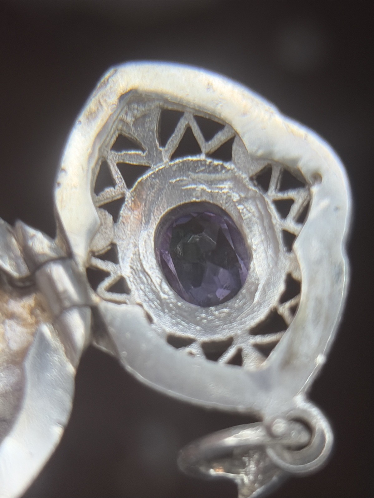 Gorgeous Amethyst Gemstone Vintage Pendant .925 Sterling Silver jewelry