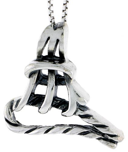 925 Sterling Silver Large Rope Knot Charm Pendant 1 (25mm) Inch Tall