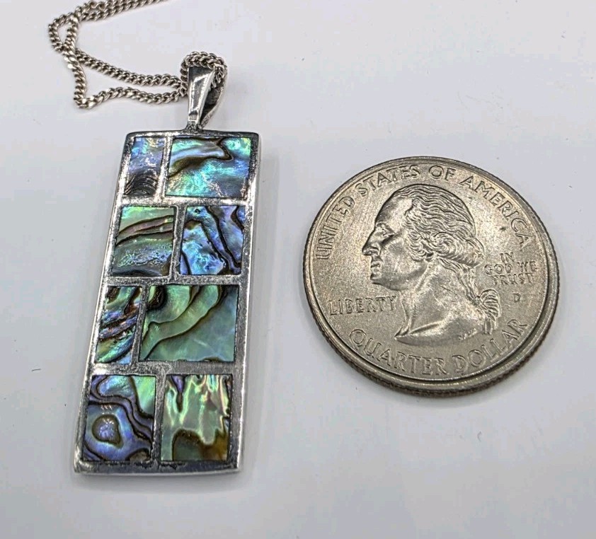 Abalone shell sterling pendant and chain – Summer Ocean, Vacation