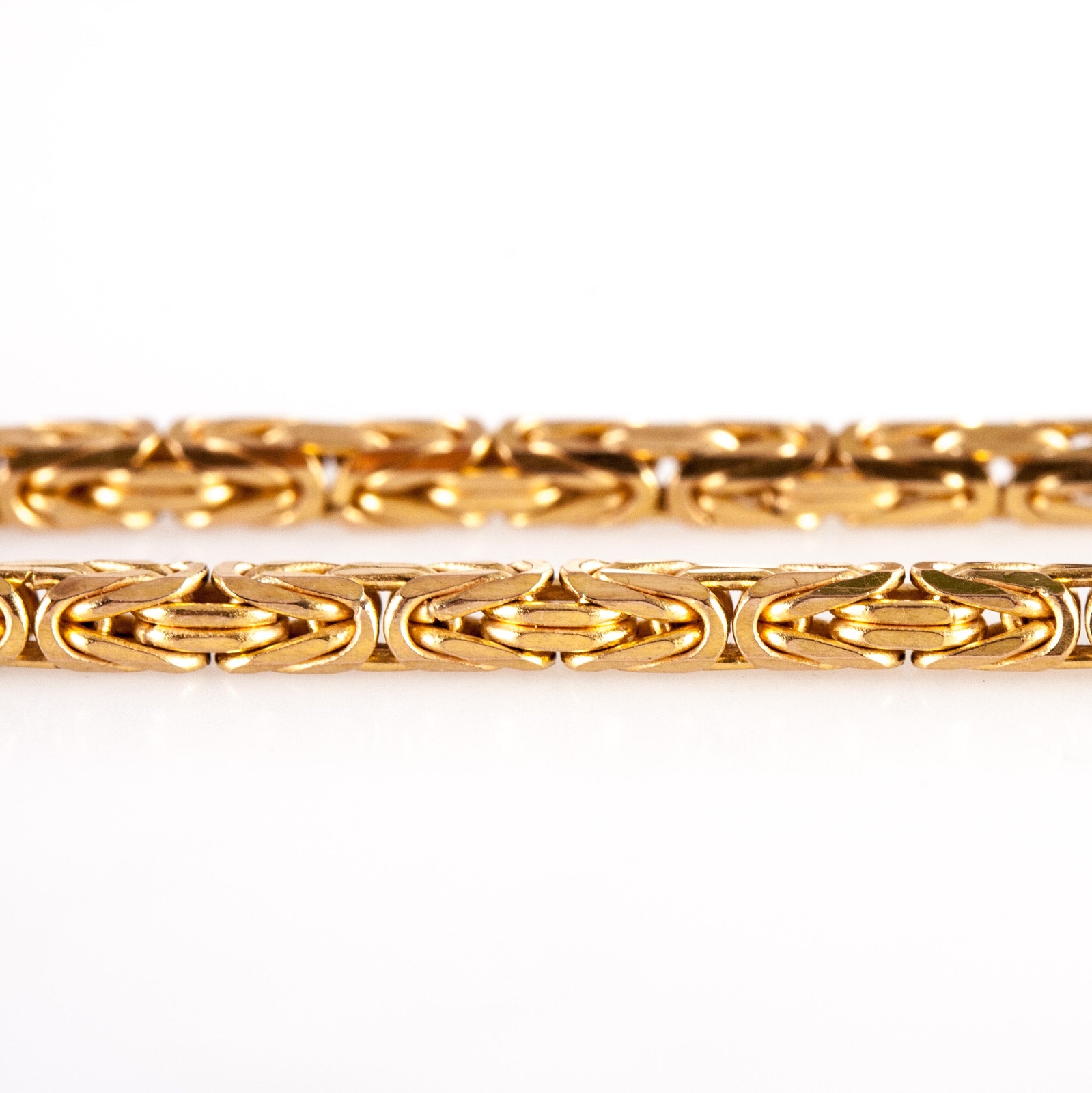 14k Yellow Gold Italian Byzantine Style Chain Necklace 11g 16″ Length 2mm Width