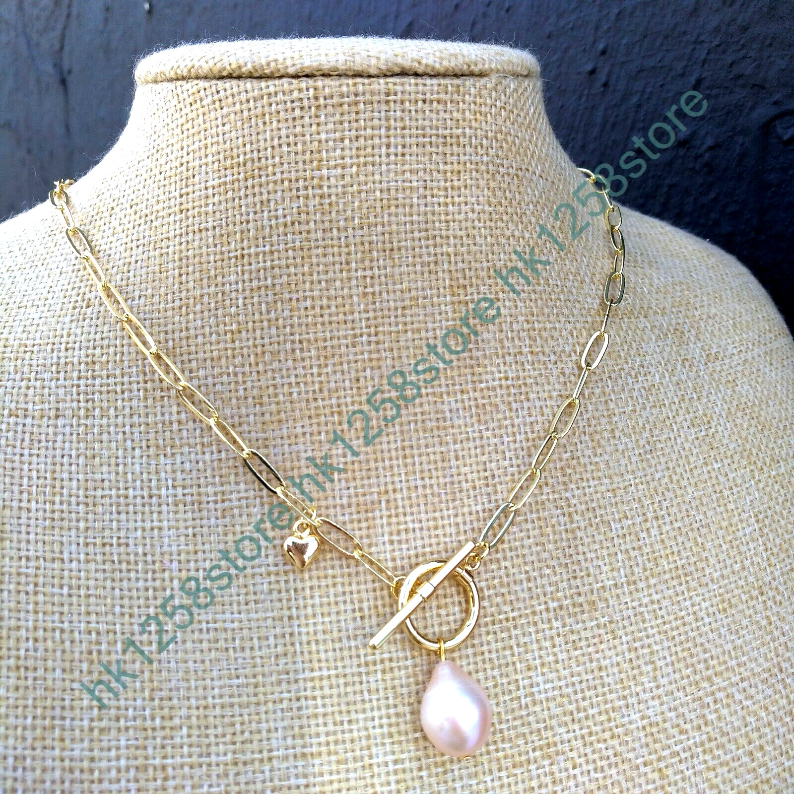 18″ AAAA+ South Sea Pink 9-12mm Pendant Pearl Necklace 14K Gold P