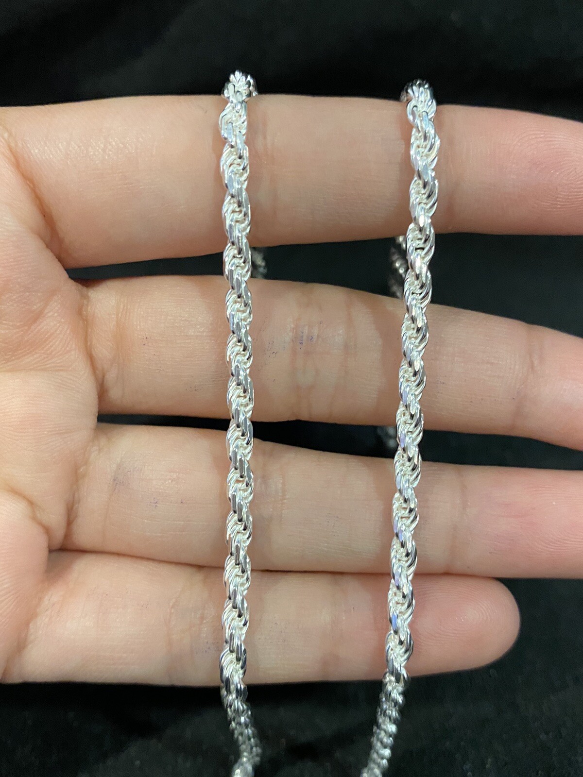 925 Sterling Silver Men’s Male Boys Women’s Twisted Rope Chain Necklace 26″