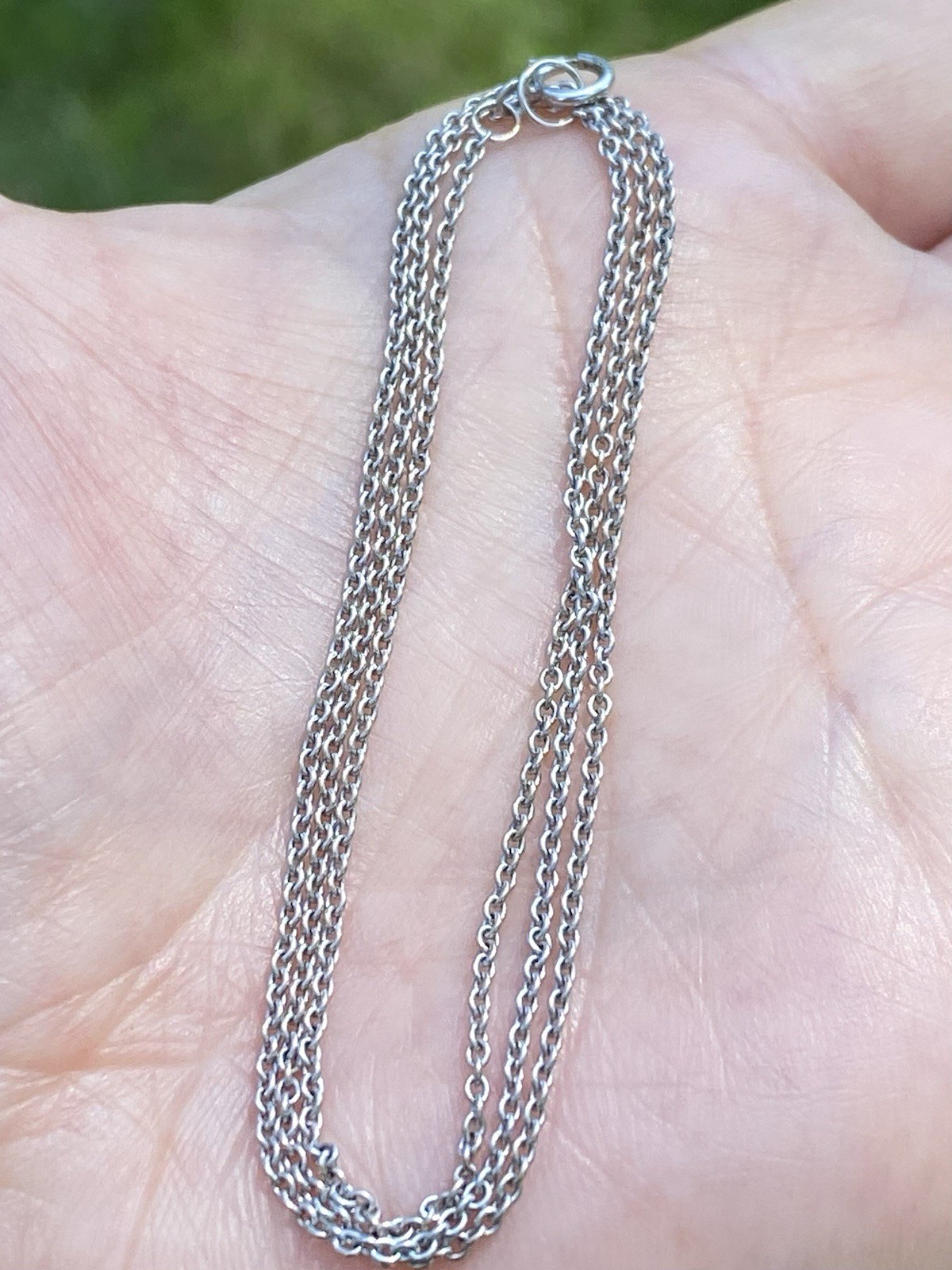 14K White Gold 1.5mm Cable Chain Necklace 19 Inches- 2.79 Grams