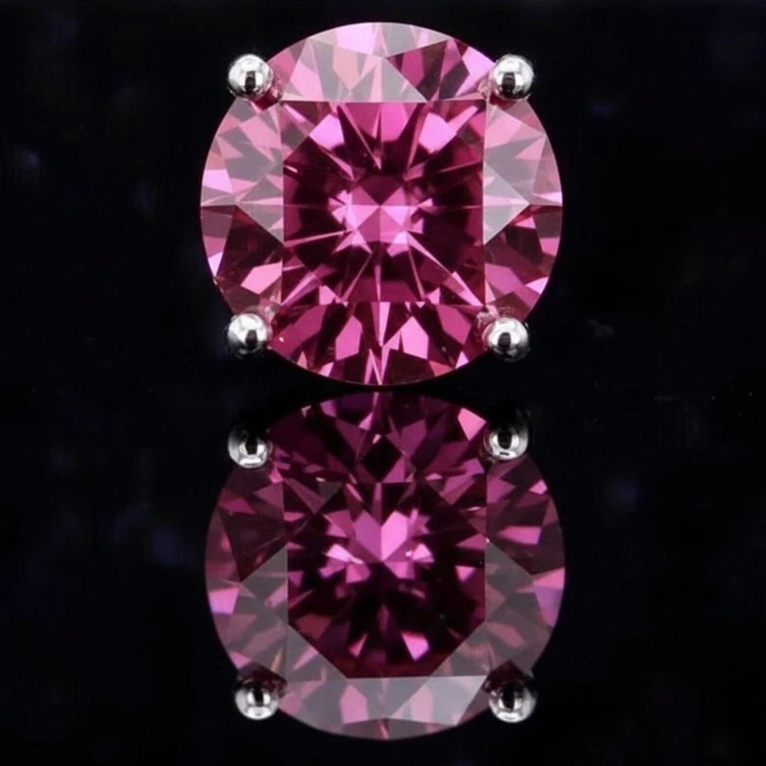 Christmas Gift 4.65 Ct Pink Round Cut Lab Grown Drop Necklace 925 Silver