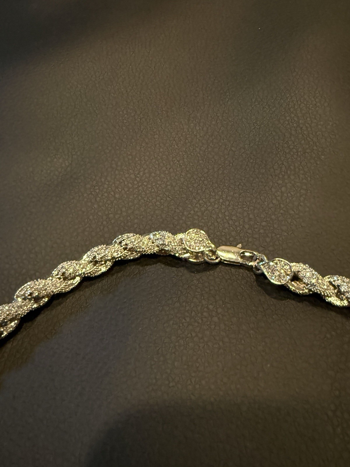 Italian Silver Rope Chain 24-inch Iced Out Moissanite Tennis Necklace