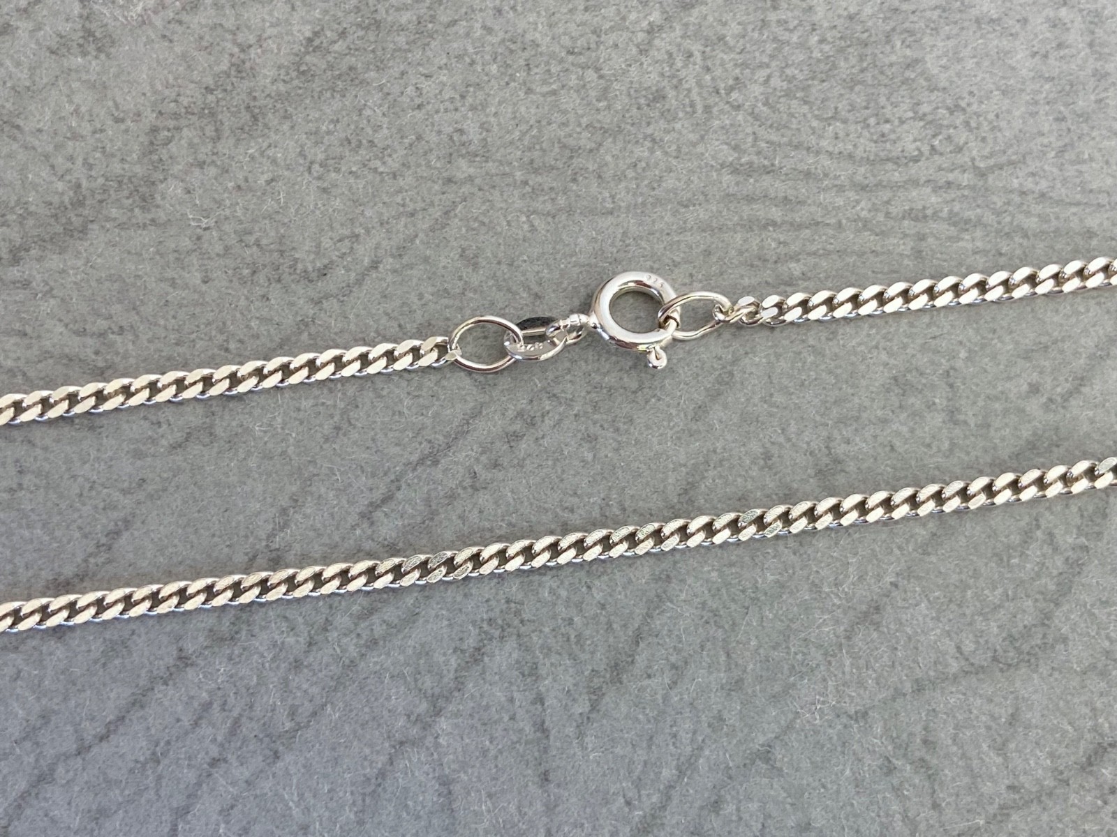 Sterling 925 Silver Flat Curb Link Chain Long 61cm 24inch Length, 2mm Width