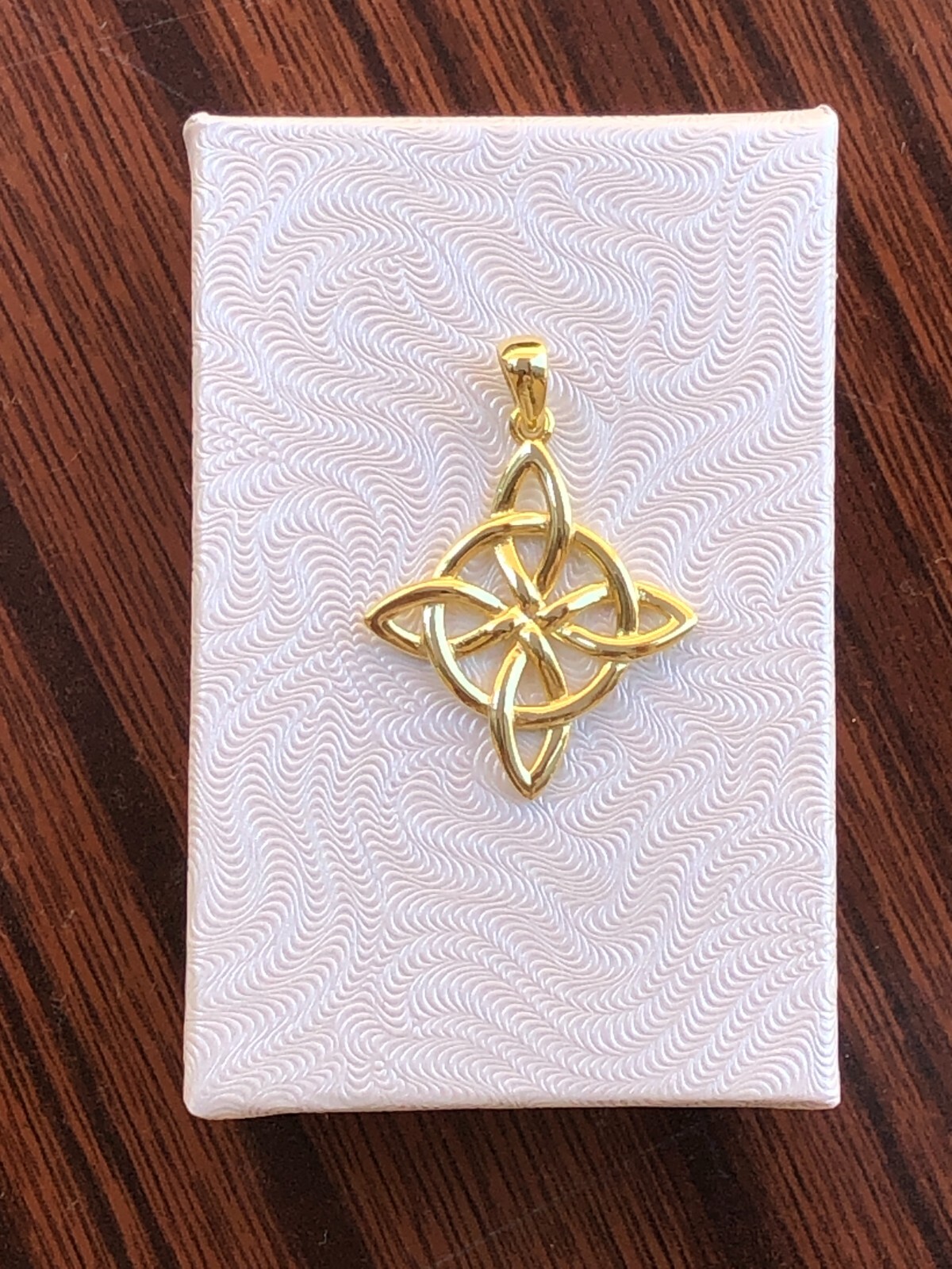 925 Sterling Silver Celtic Witches Protection Knot Pendant 23mm(0.91″)/30mm Gold