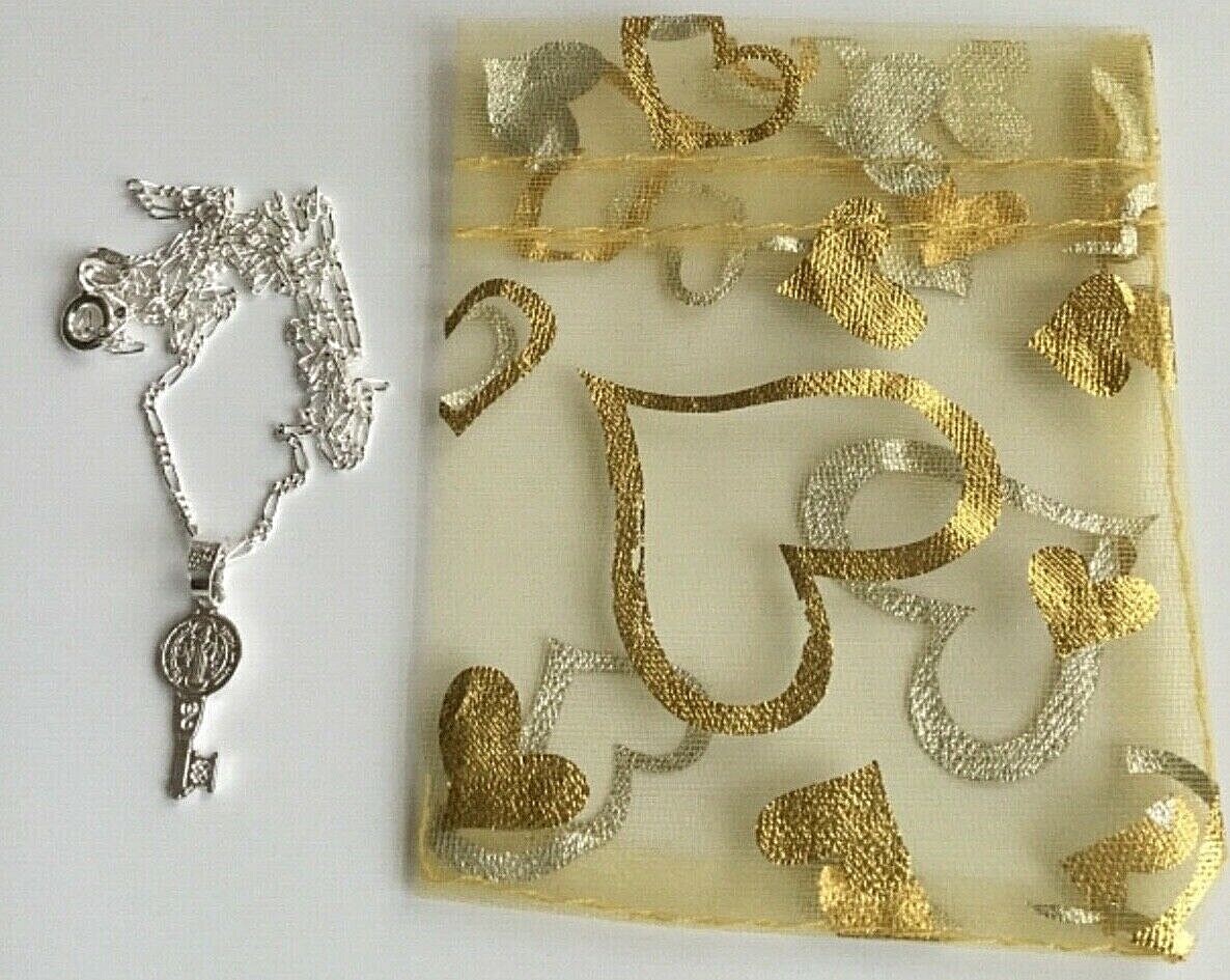925 STERLING SILVER SAINT BENEDICT KEY 20″/CADENA DE SAN BENITO LLAVE-20″-22X8mm