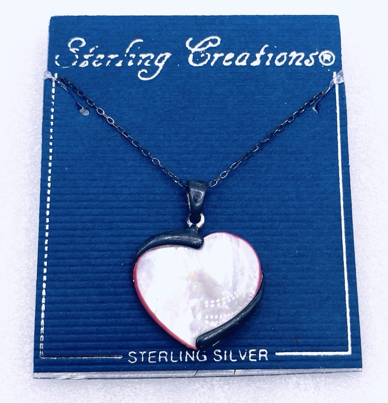 Sterling Silver 925Pink Heart Necklace Branded New E2