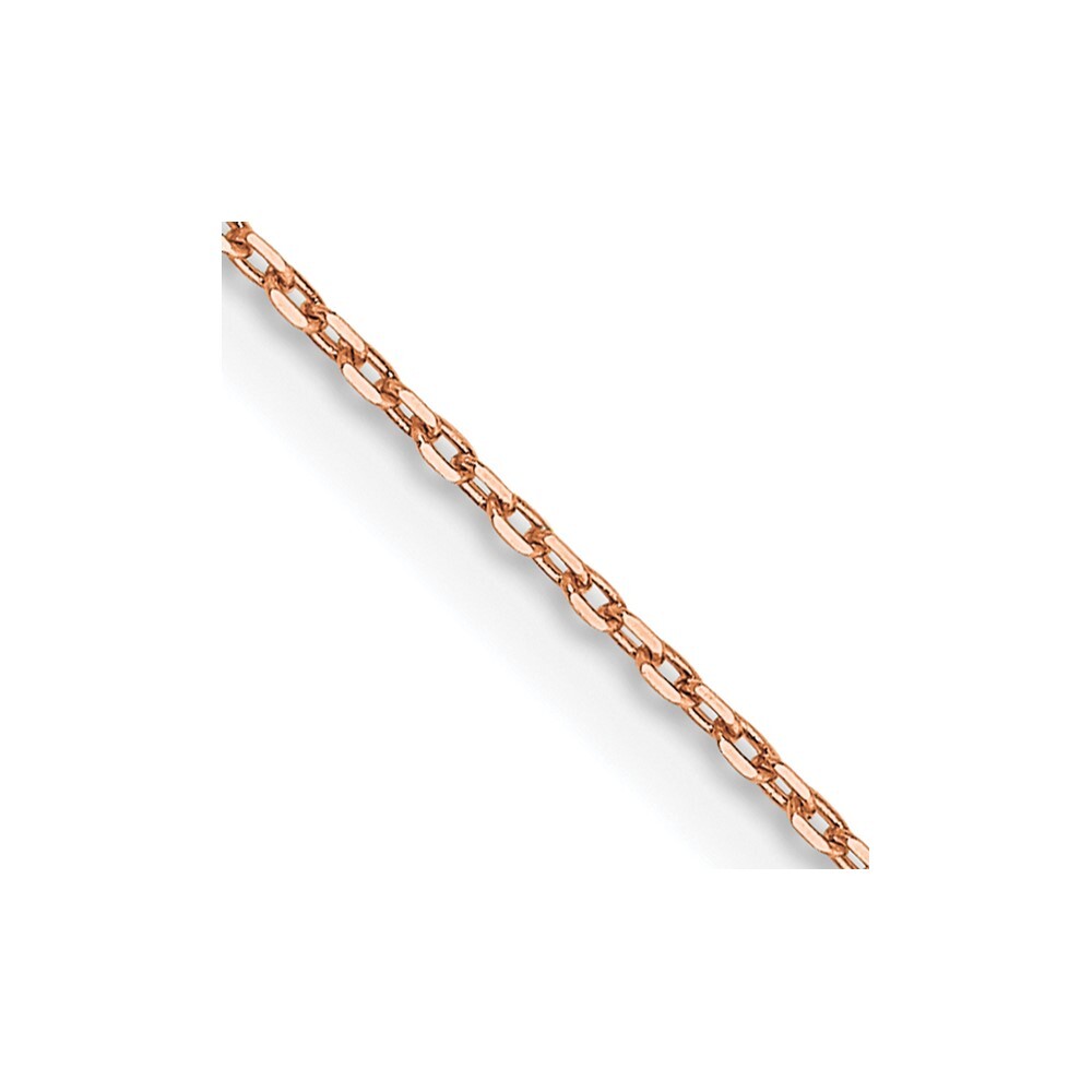 14K Rose Gold .8mm Diamond-cut Cable Chain Necklace 16″ 1.08g for Mom