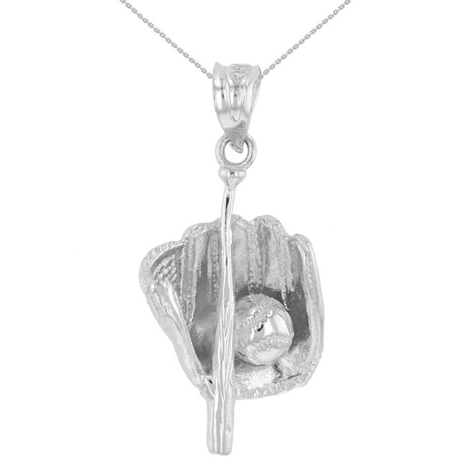 Gold Baseball Pendant Necklace (Available in Yellow/Rose/White Gold)