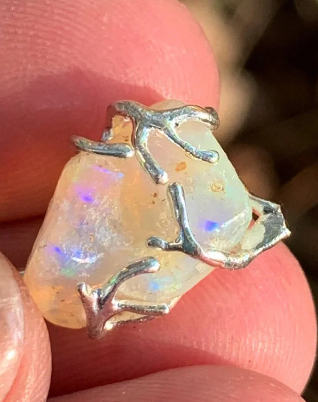 Angel Opal Sparkler Silver Necklace