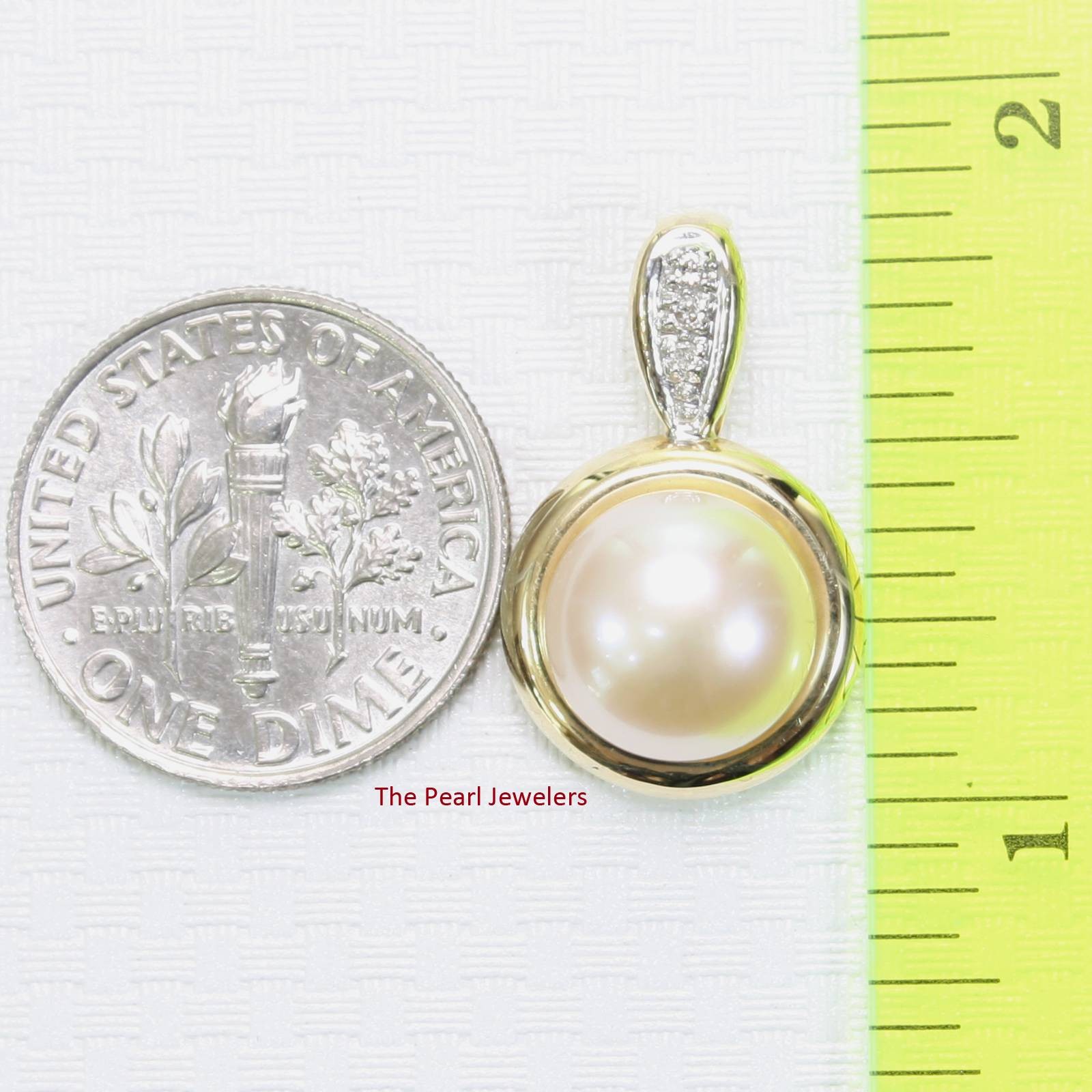 Pink Pearl Enhancer – 14k Yellow Gold + Diamonds