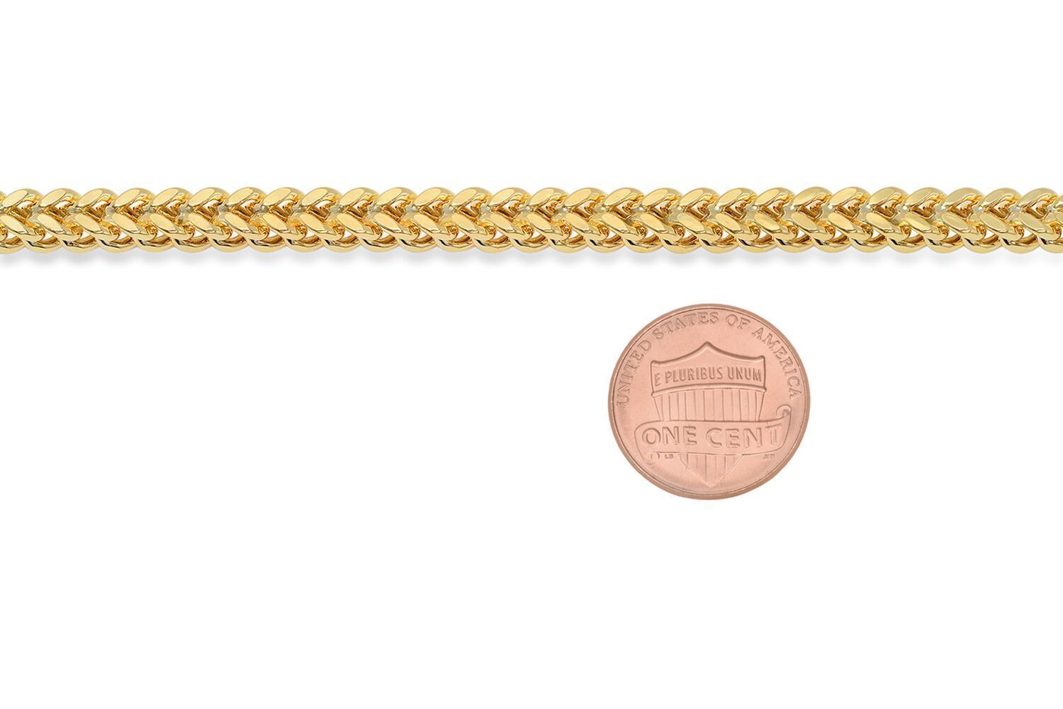 Brand New 10k Yellow Gold Franco Chain Necklace 1.5mm-6mm Sz 16″-40″ Hollow