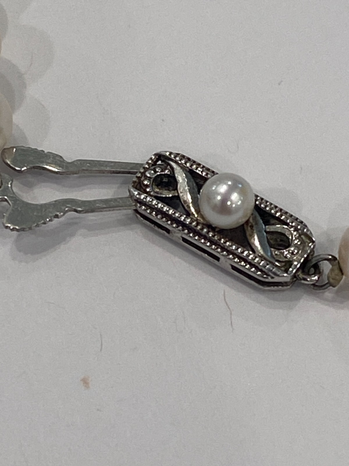 Vintage MIKIMOTO Akoya Pearl Necklace 6.0-6.5 mm 16″ Silver Clasp –