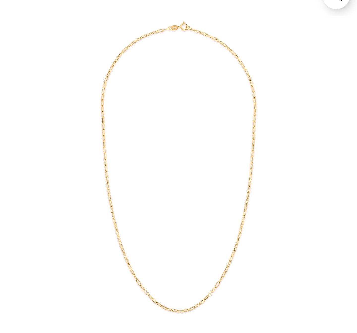 10K Yellow Gold 2.0MM Diamond Cut Baby Paperclip Chain 18″