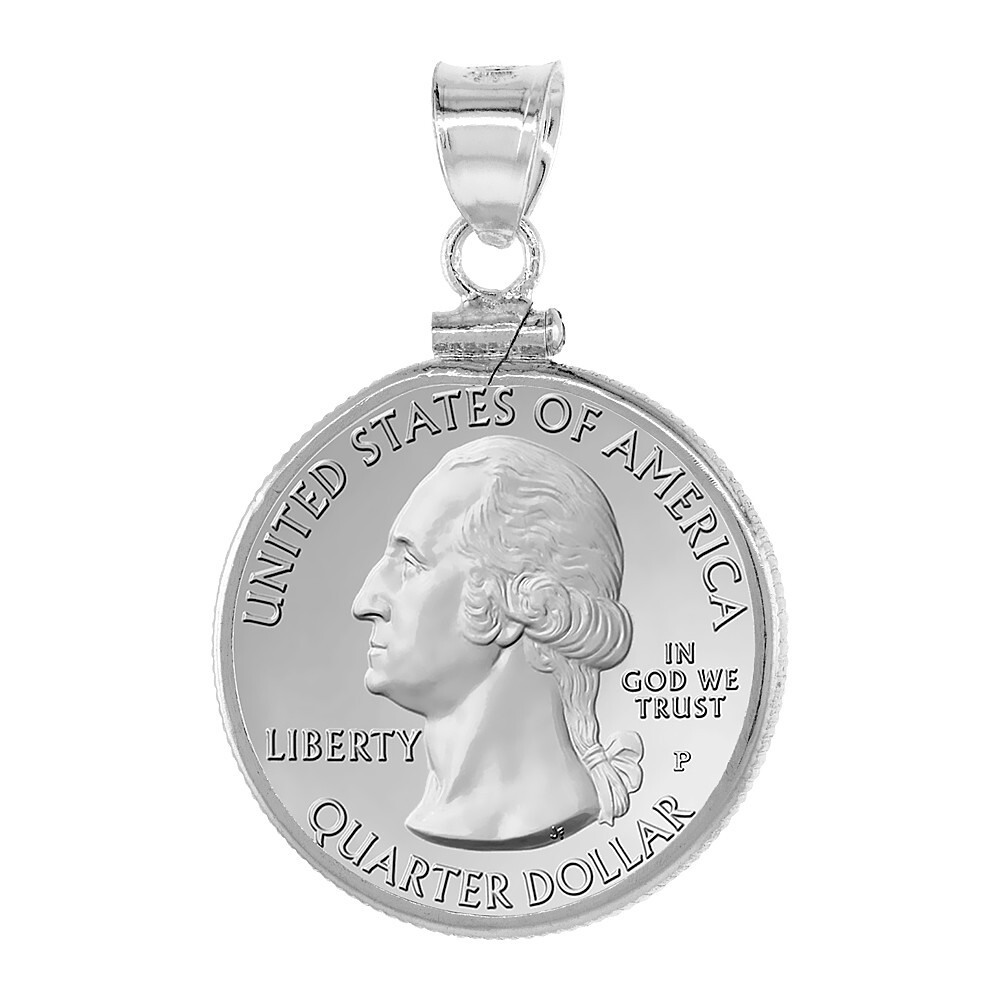 925 Sterling Silver 25 Cent Quarter Coin Bezel Frame 24mm Screw Top Coin Edge
