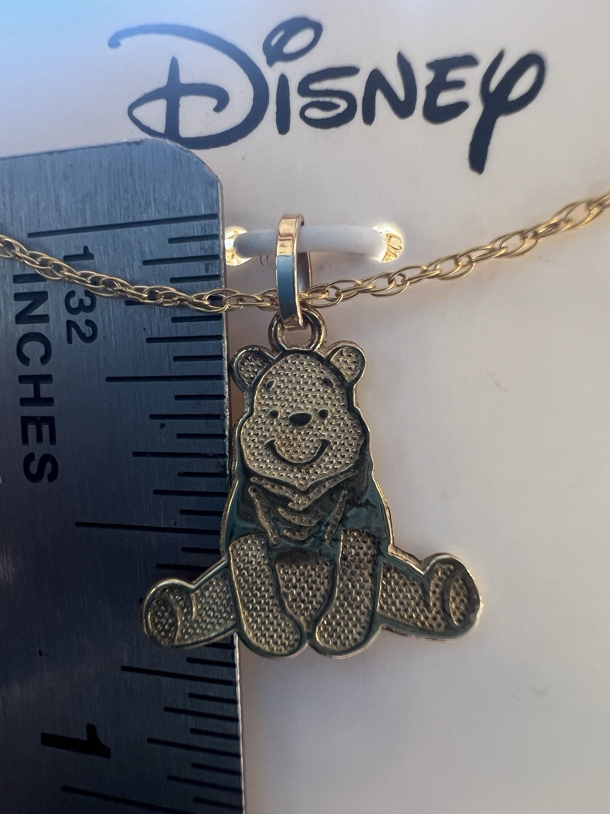 10k Yellow Gold Winnie the Pooh Disney Pendant Necklace & 18” Gold Filled Chain