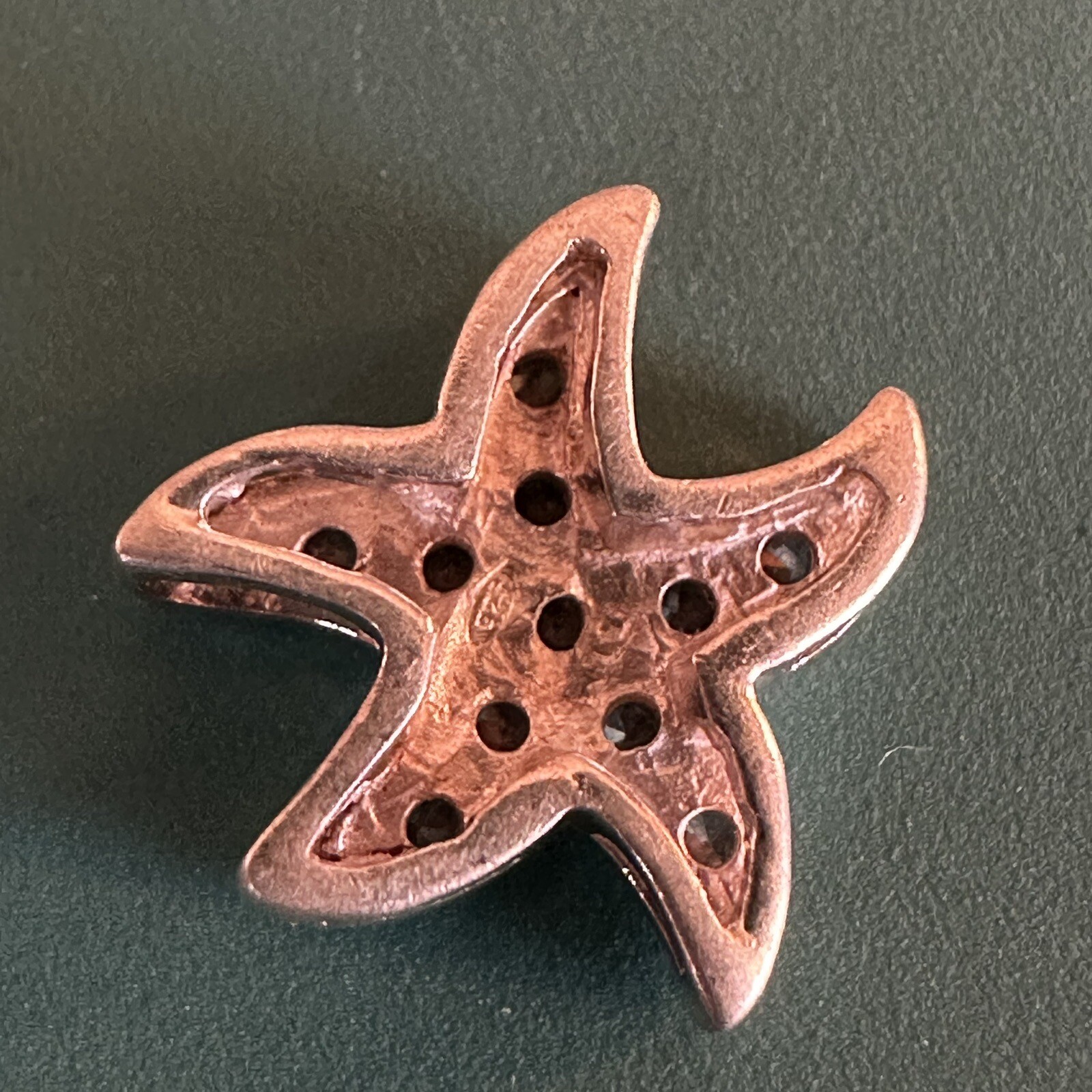 Sea Tiny Starfish Slide Pendant Star Clear Crystal 925 Watson Sterling Silver