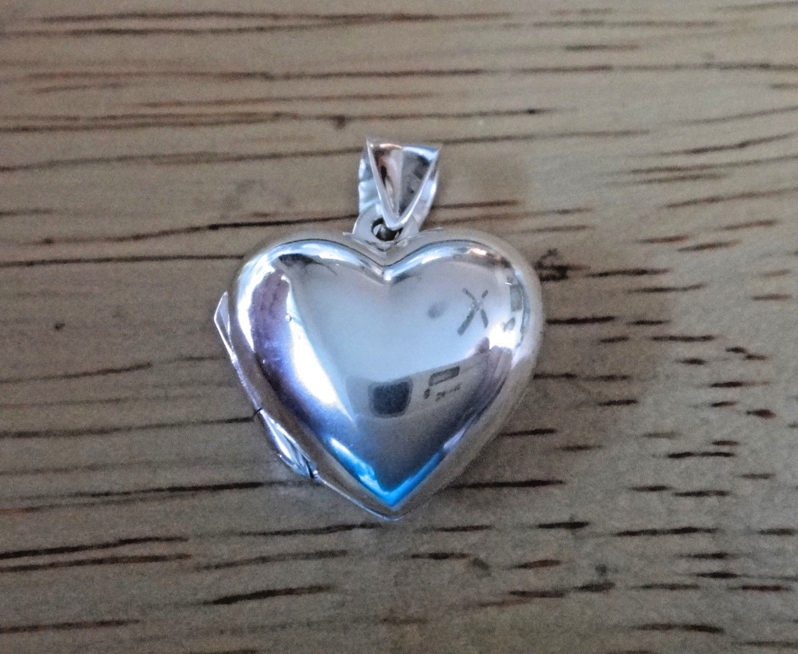 Sterling Silver Movable 17mm Plain Heart 2 photo pictures Locket Charm