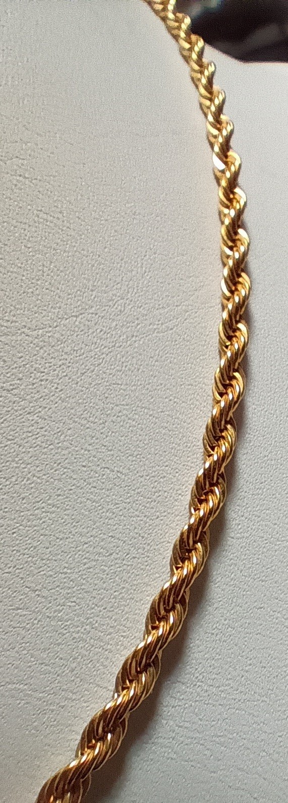 ROPE CHAIN Necklace 14KGP Yellow Gold Plated 16″ gorgeous piece!