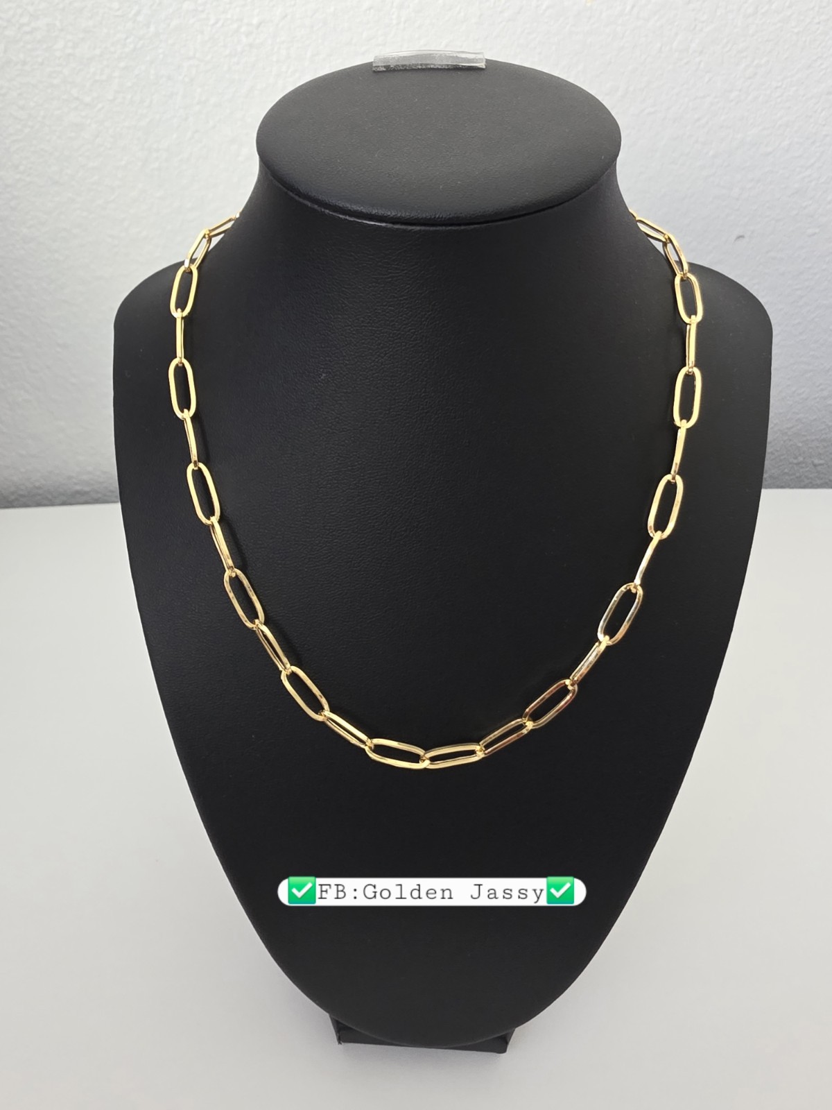 18K Real Gold PaperClip Chain 17.5″