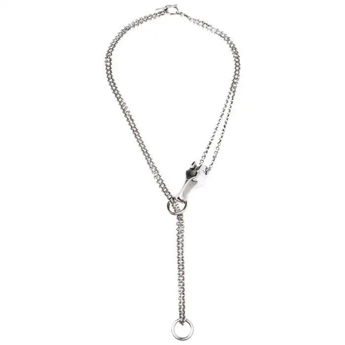 $3,700 HERMES Galop Sterling Silver LONG Necklace LARGE Model 70 cm