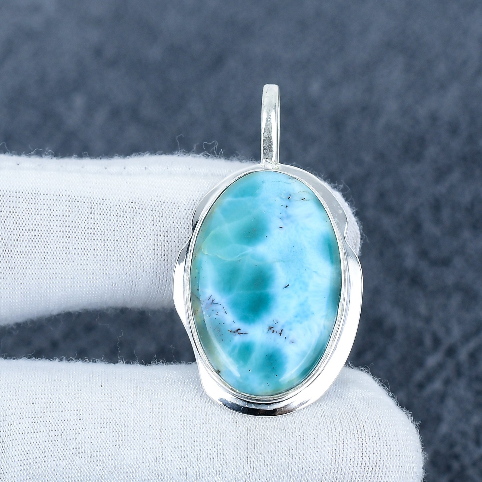 Larimar Pendant 925 Sterling Silver Jewelry Unisex Pendant Handmade Gift