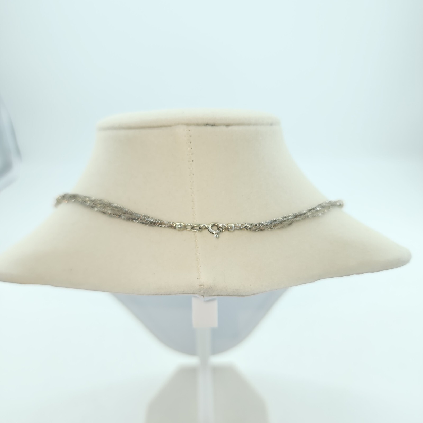 Vintage Unbranded Italy 925 Sterling Silver Chain Necklace Segmented Pearls 17”