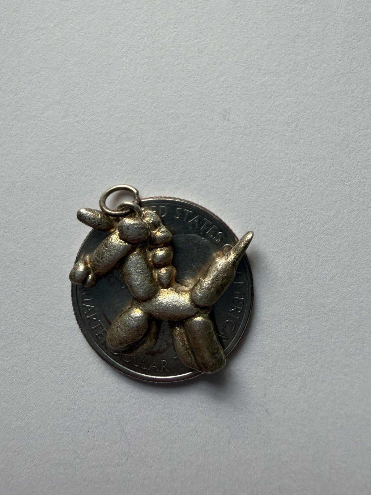 Handmade Sculpted Art Clay Silver Balloon Animal Unicorn Pendant Charm