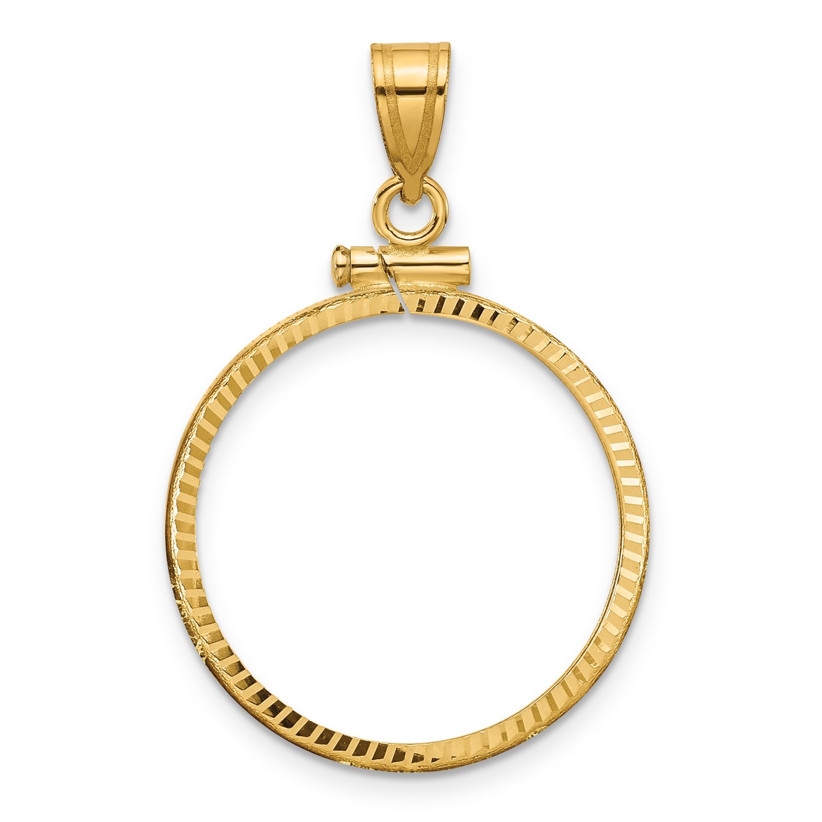1/4 oz $10 American Gold Eagle Coin Bezel 22mm Screw Top 10k Yellow Gold