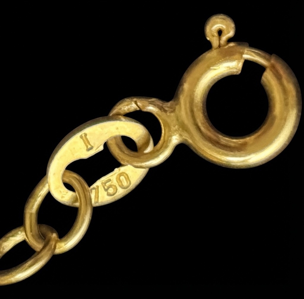 Vintage 18K Yellow Gold Chain Bracelet Anklet 8″ Italian 750 Excellent Condition