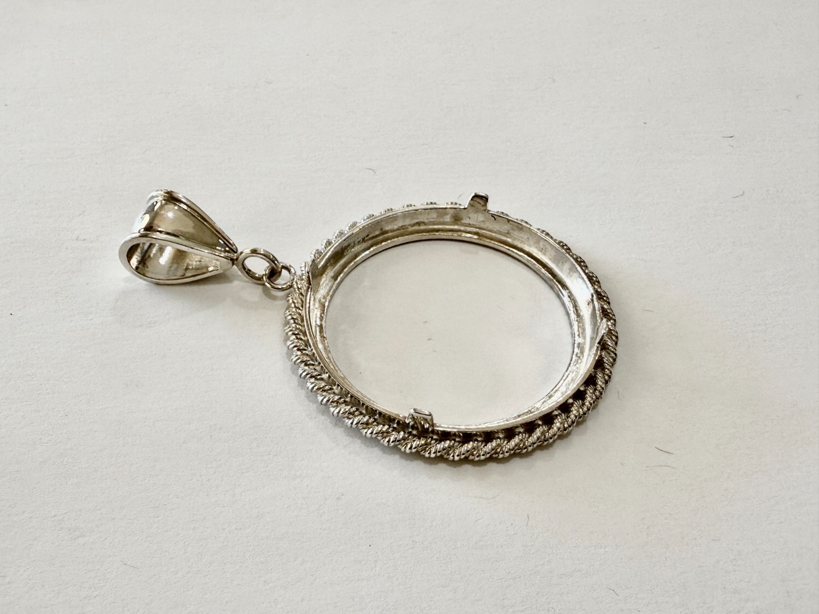 Sterling Silver Bezel Rope Edge Onza Plata Liberted for 36mm Coins