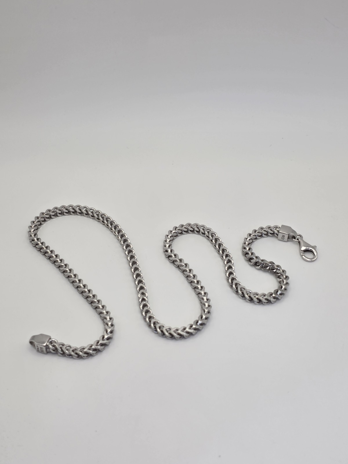 SQUARE FRANCO LINK CHAIN NECKLACE STERLING SILVER 925 RHODIUM PLATED ANTI…