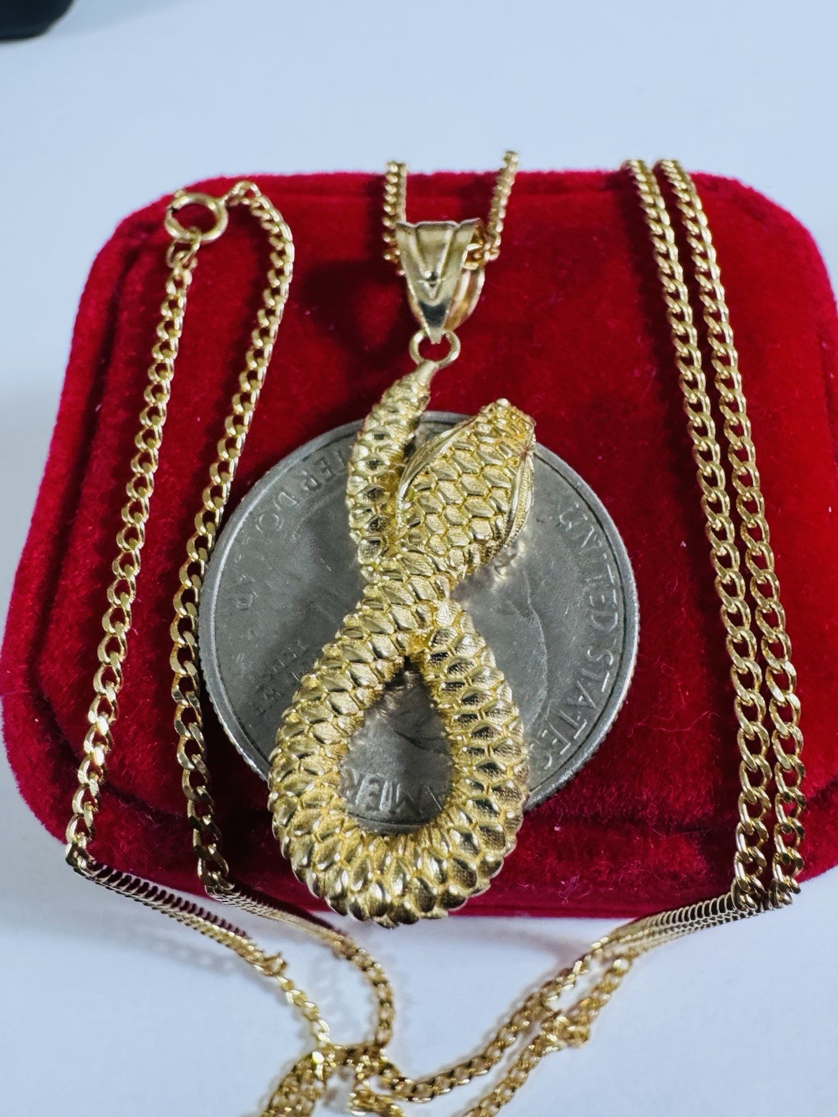 18K 750 Real Fine Mens Women’s Gold Snake Set Necklace 23.5/24” long 2.2mm 9.26g