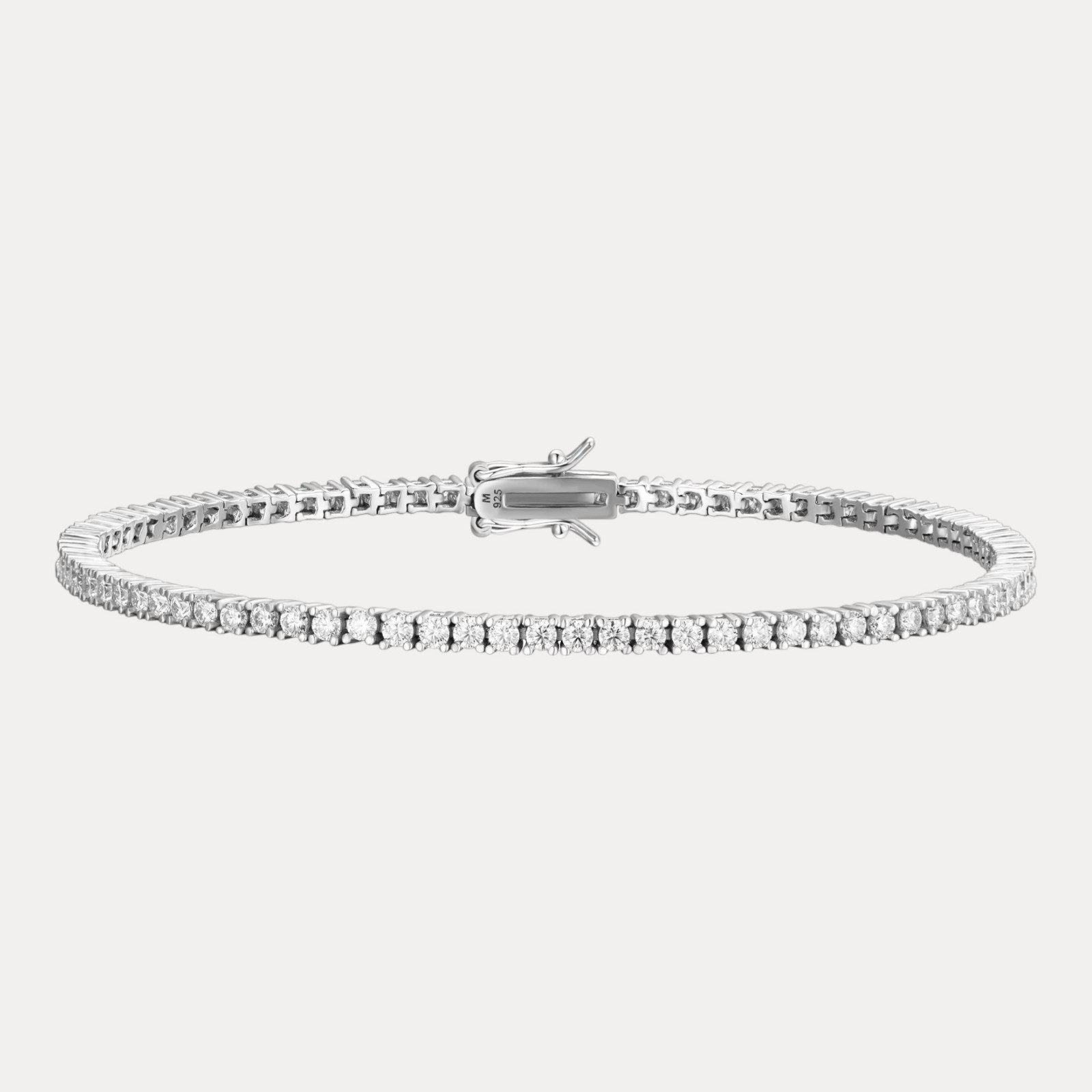 2mm Tennis Bracelet – Moissanite Or CZ – 925 Sterling Silver or 14k Gold Vermeil