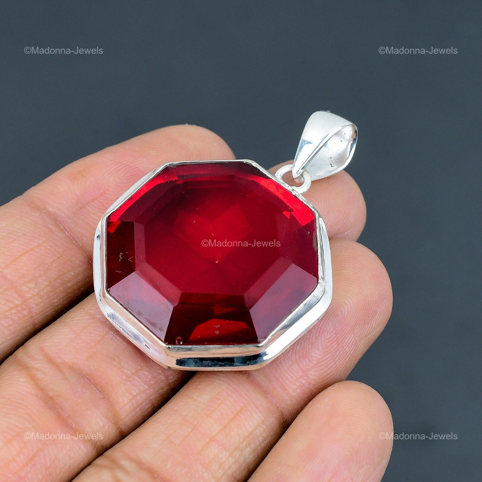 Mothers day Deal Mozambique Garnet Stone 925 Sterling Silver New Pendant Jewelry