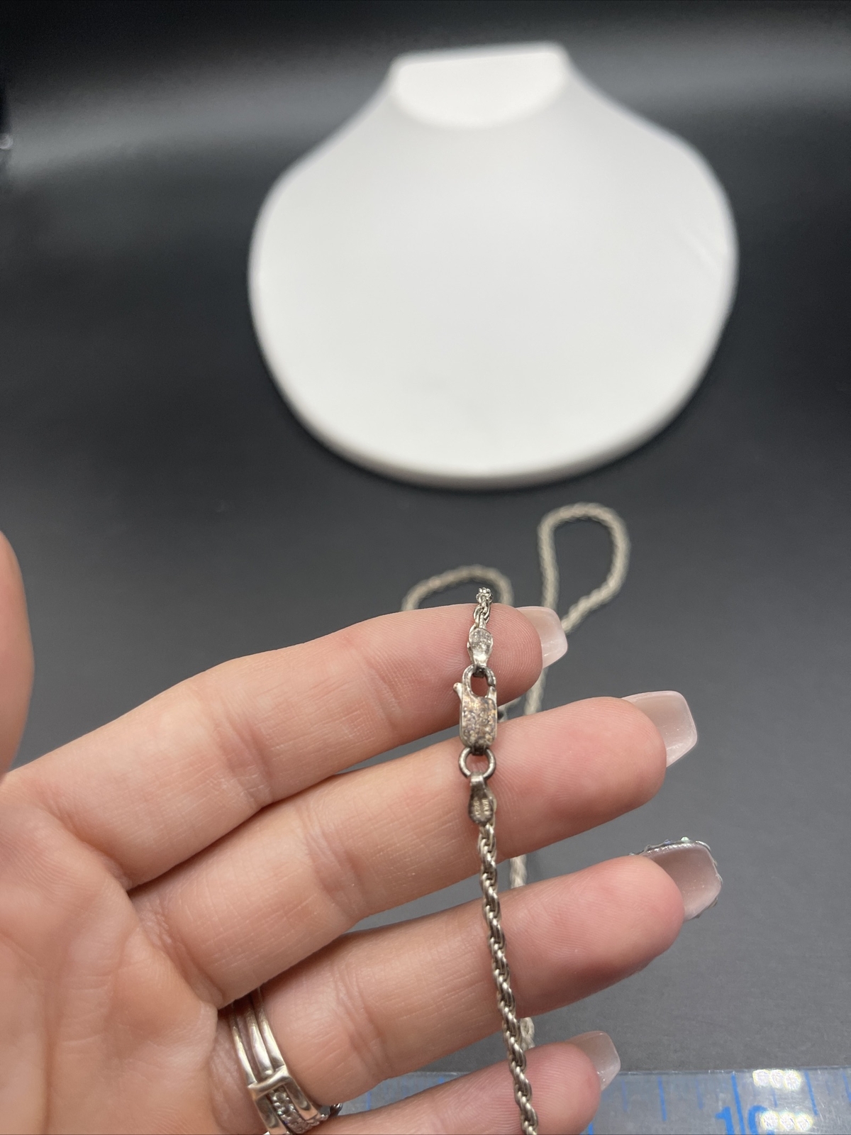 Stunning 925 Silver Twisted Rope Necklace made in Italy #C57