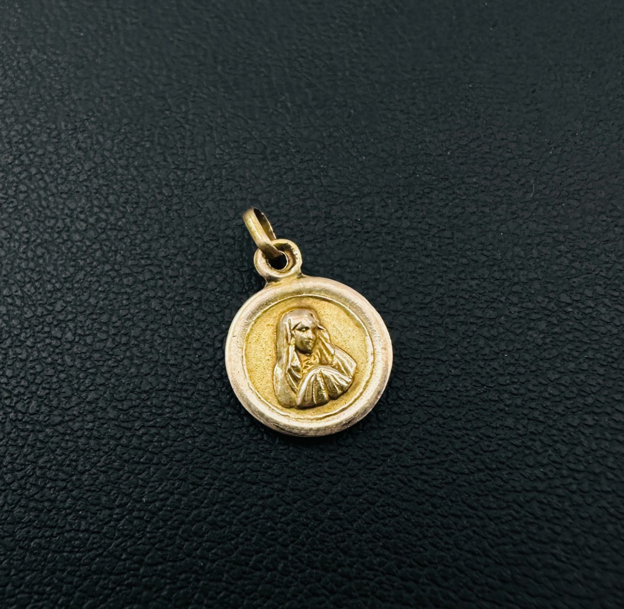 Vintage 14K Gold-Filled Virgin Mary / Sacred Heart of Jesus Medallion Pendant