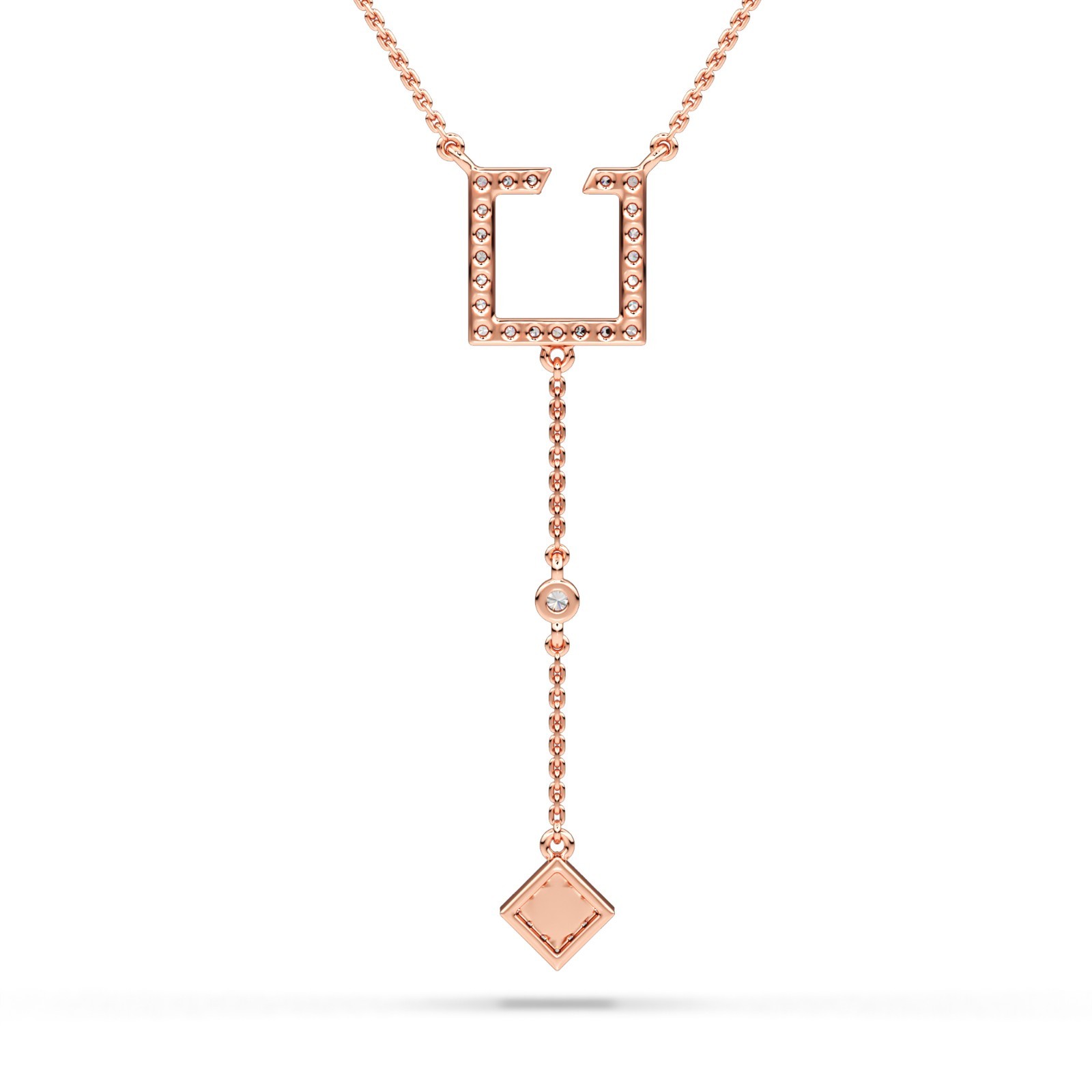 Diamond Pendant with Chain in 10K 14K 18K Gold Platinum & Silver Elegant Jewelry
