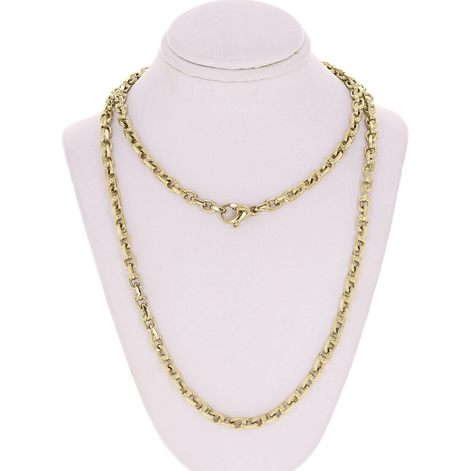 10k Yellow Gold Solid Handmade Link Anchor Chain Necklace 22″ 4.5mm 36.3 grams