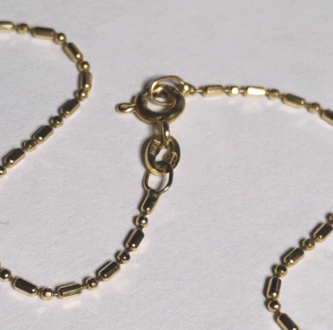 Italy UNOAERRE 14K Gold Italian Ball and Bar Link Chain 18″ Necklace 2.4g, Nice!