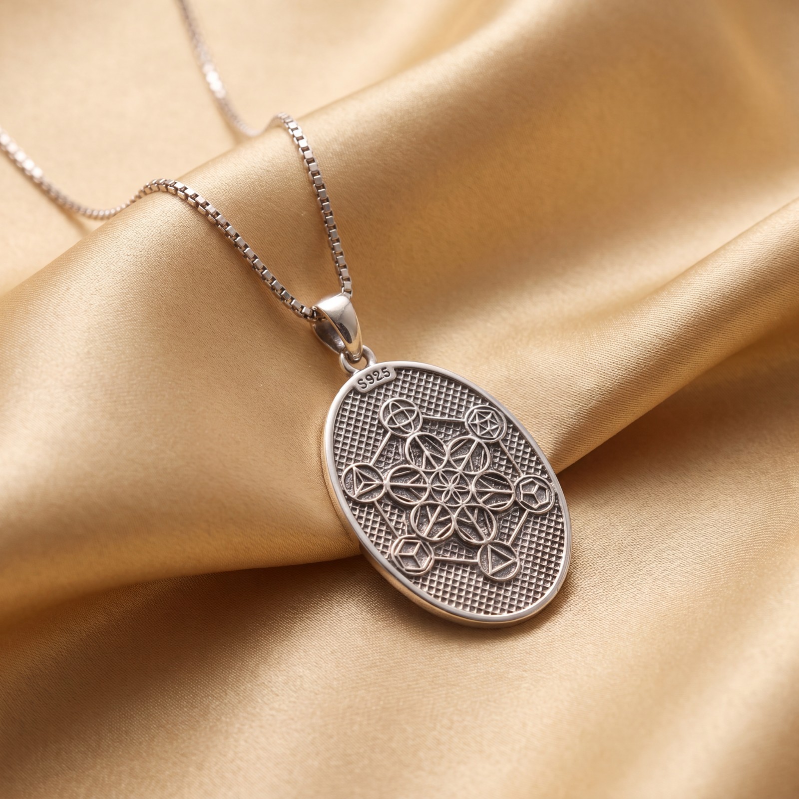 Sterling Silver Archangel Metatron Pendant Necklace